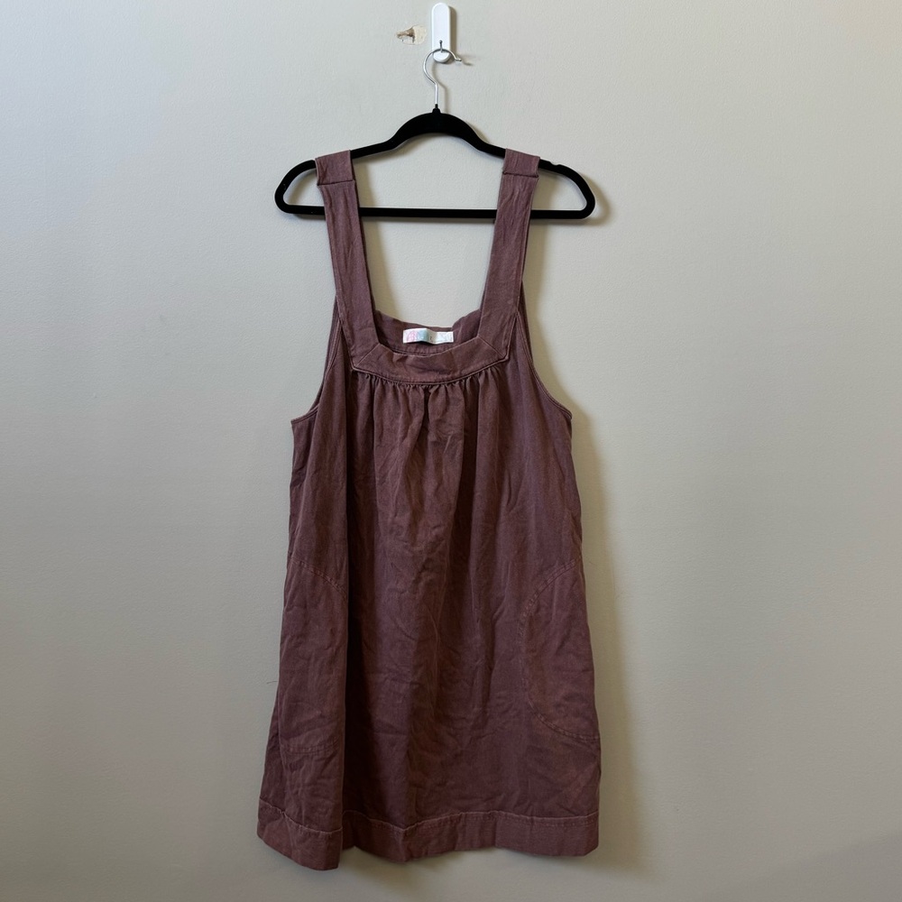 Free People Mauve Pinafore Mini Dress
